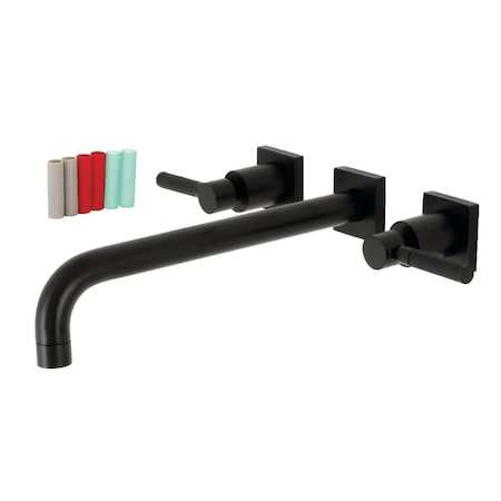 Kingston Brass KS6050DKL Wall Mount Tub Faucet, Matte Black KS6050DKL